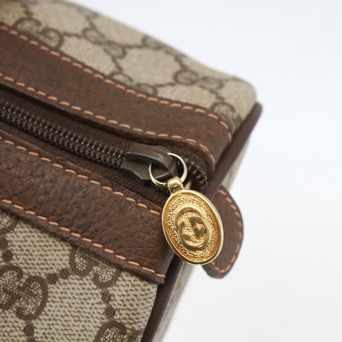 Gucci Vintage Interlocking G Boston Bag GG Coated Canvas, BEIGE, PVC, Travel bag