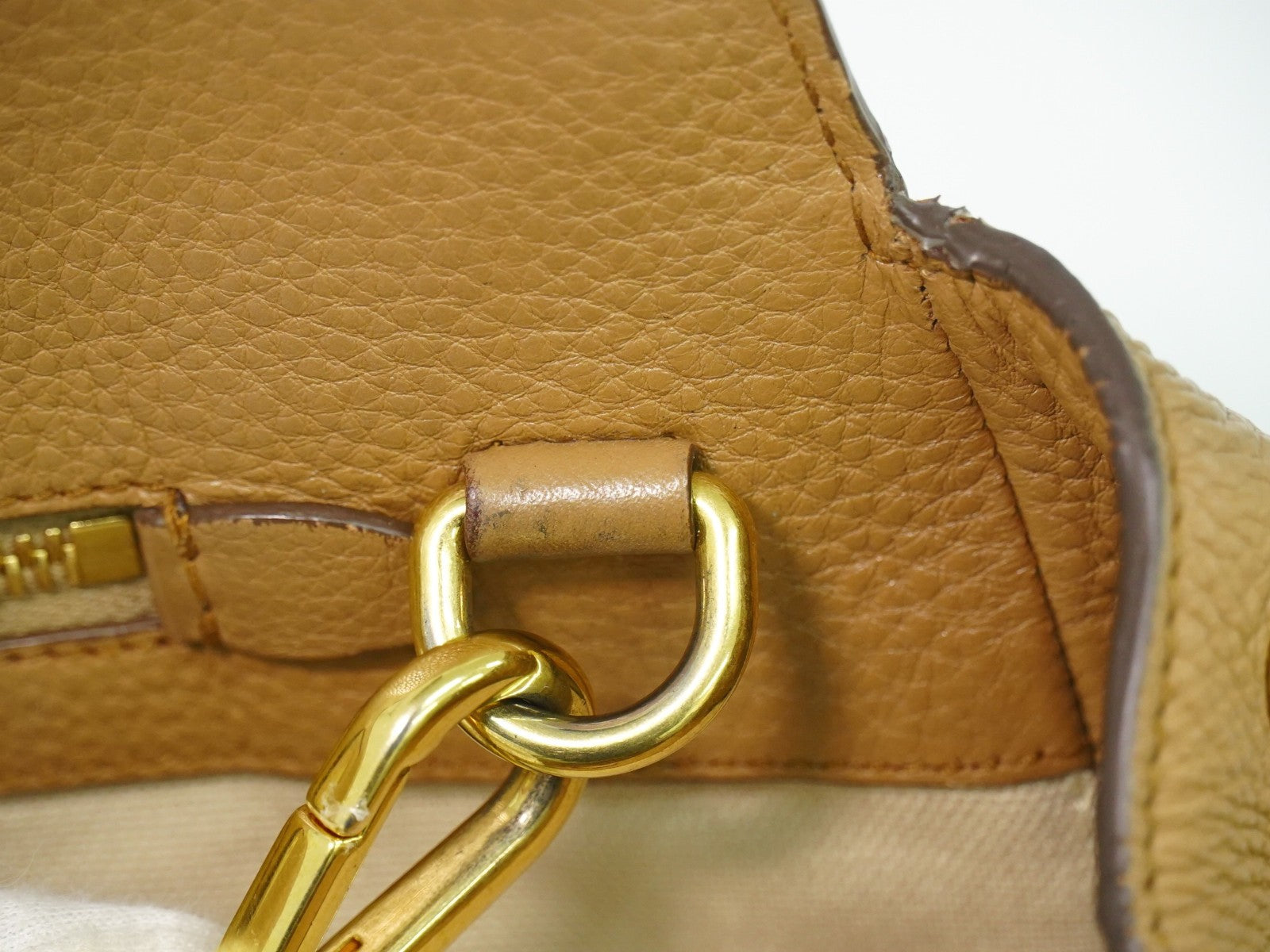 Prada Vintage Handbag Leather, BEIGE, LEATHER, Handbag