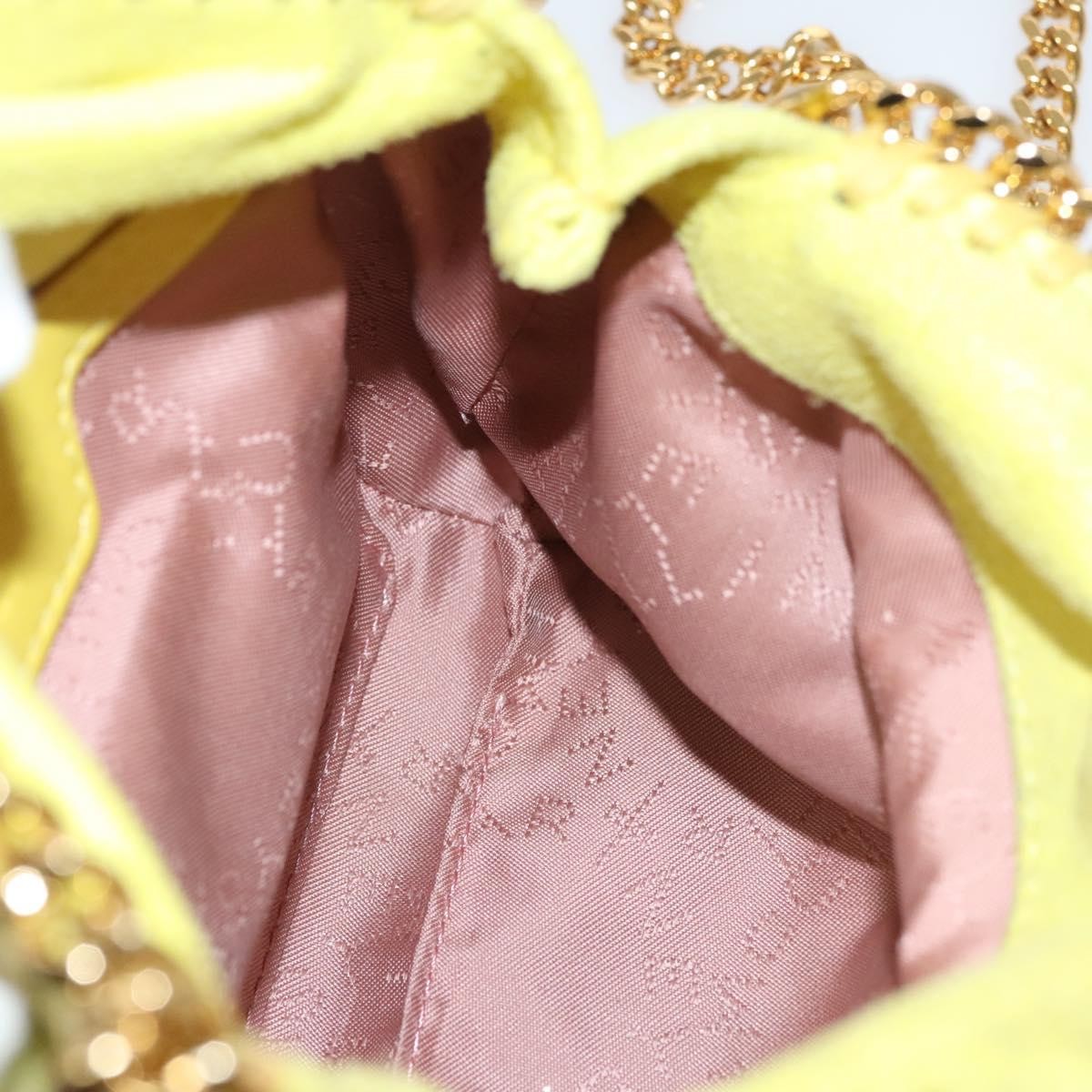 Stella McCartney Falabella Fold Over Crossbody Bag Suede, YELLOW, SUEDE, Crossbody bag