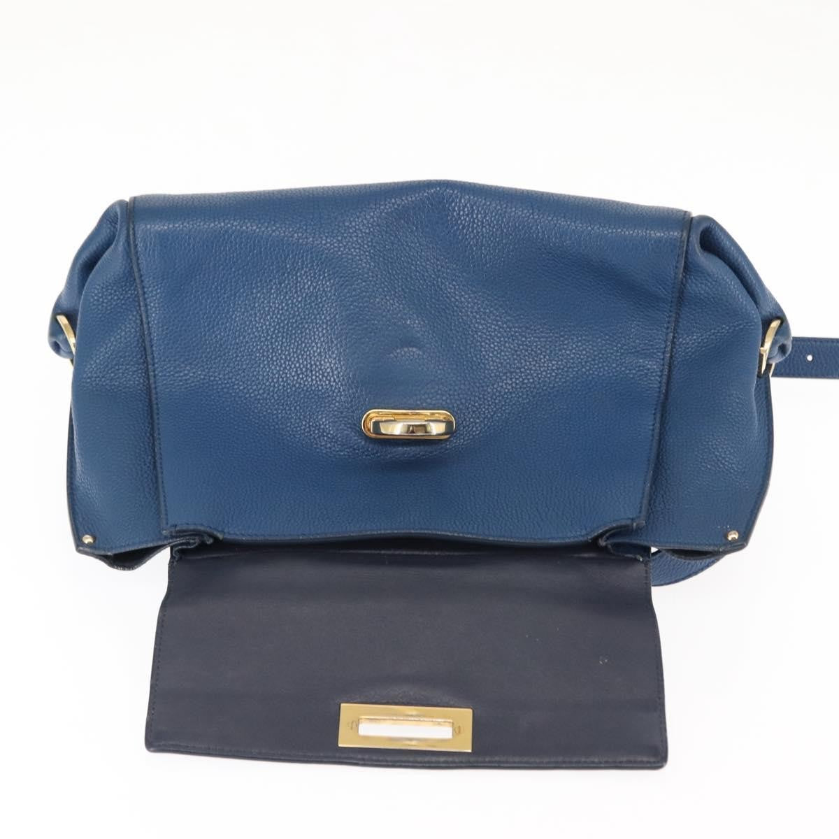 Salvatore Ferragamo Sofia Satchel Leather, BLUE, LEATHER, Handbag