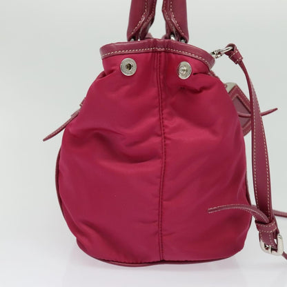 Prada Convertible Belted Hobo Tessuto with Leather, PINK, NYLON, Tote bag
