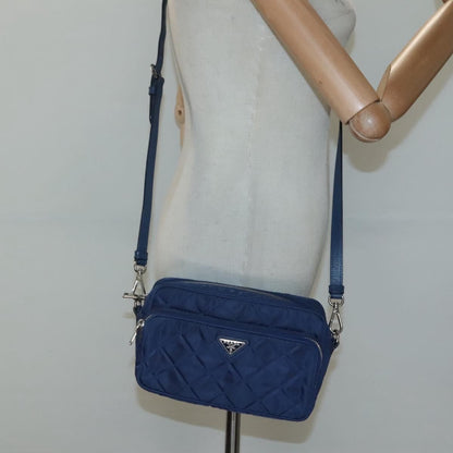 Prada Front Pocket Camera Bag Quilted Tessuto, BLUE, NYLON, Shoulder bag