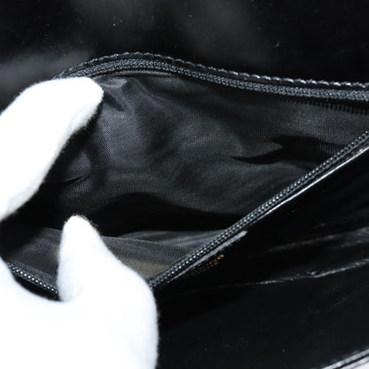 Celine Vintage Circle Logo Crossbody Bag Leather, BLACK, LEATHER, Crossbody bag