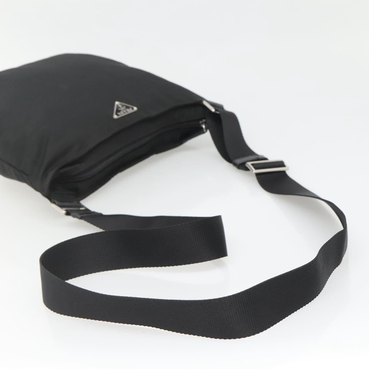 Prada Flat Messenger Bag Tessuto, BLACK, NYLON, Shoulder bag