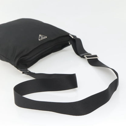 Prada Flat Messenger Bag Tessuto, BLACK, NYLON, Shoulder bag