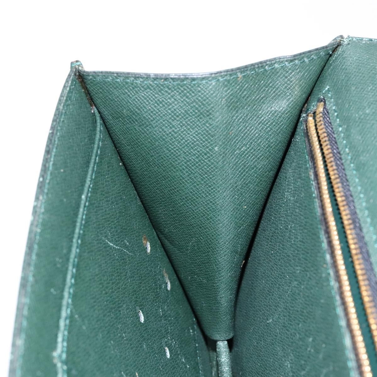 Louis Vuitton Kourad Pouch Taiga, GREEN, LEATHER, Clutche & pouche