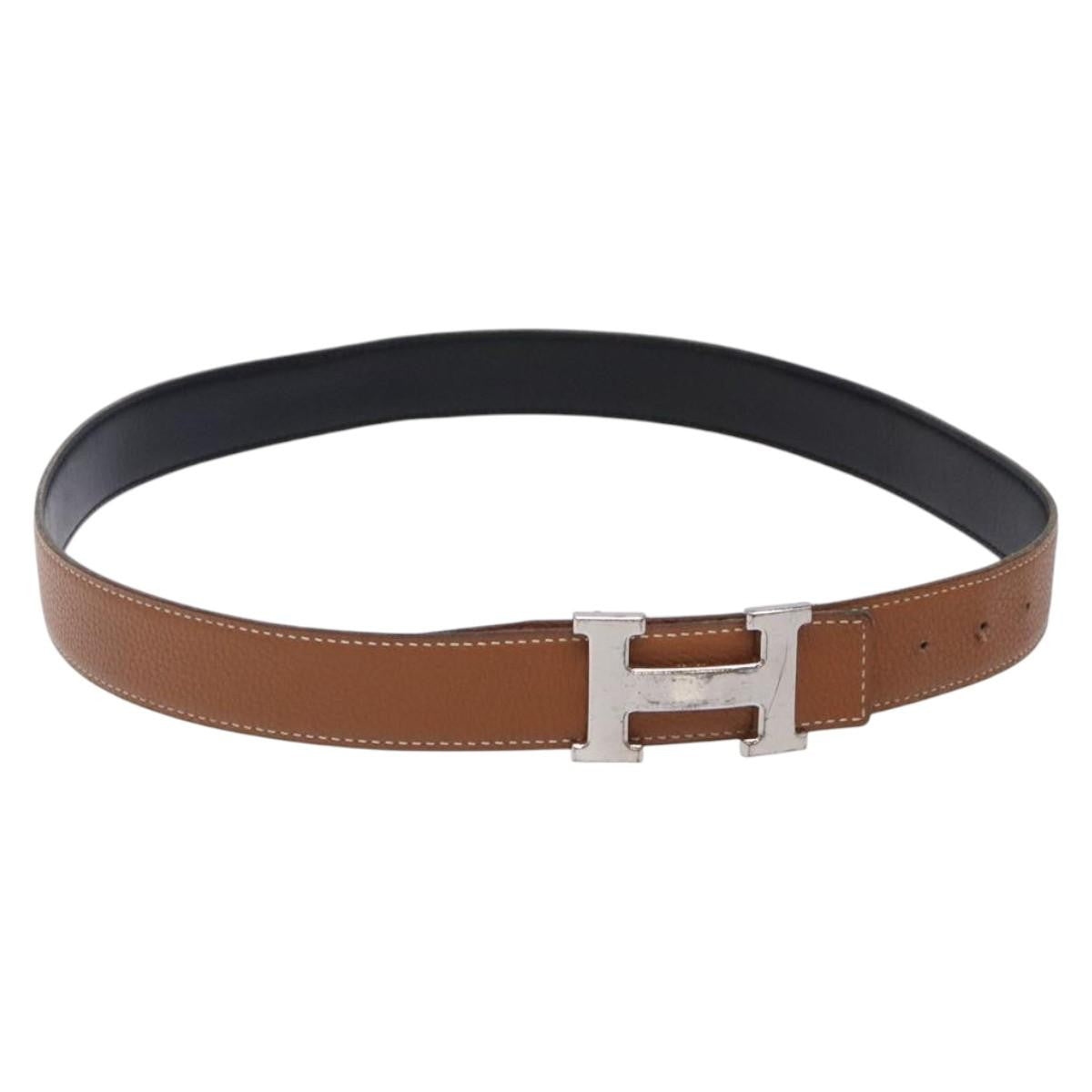 Hermes Constance Belt Leather, BROWN, LEATHER, Belts
