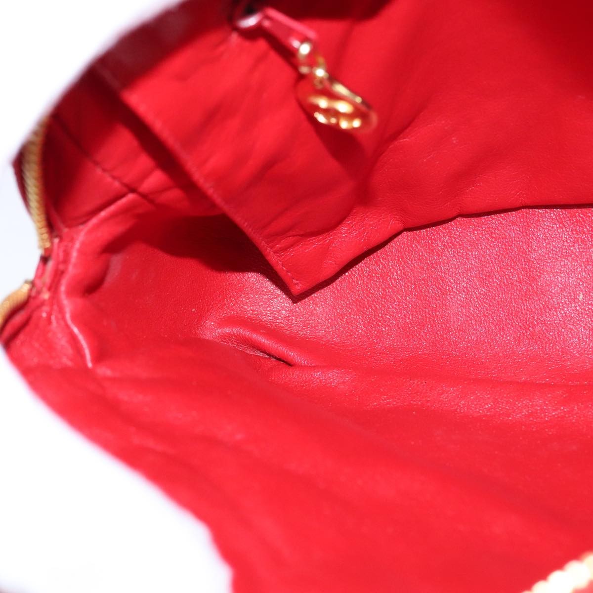 Chanel Vintage Front Pocket Camera Bag Quilted Lambskin, RED, LEATHER, Shoulder bag