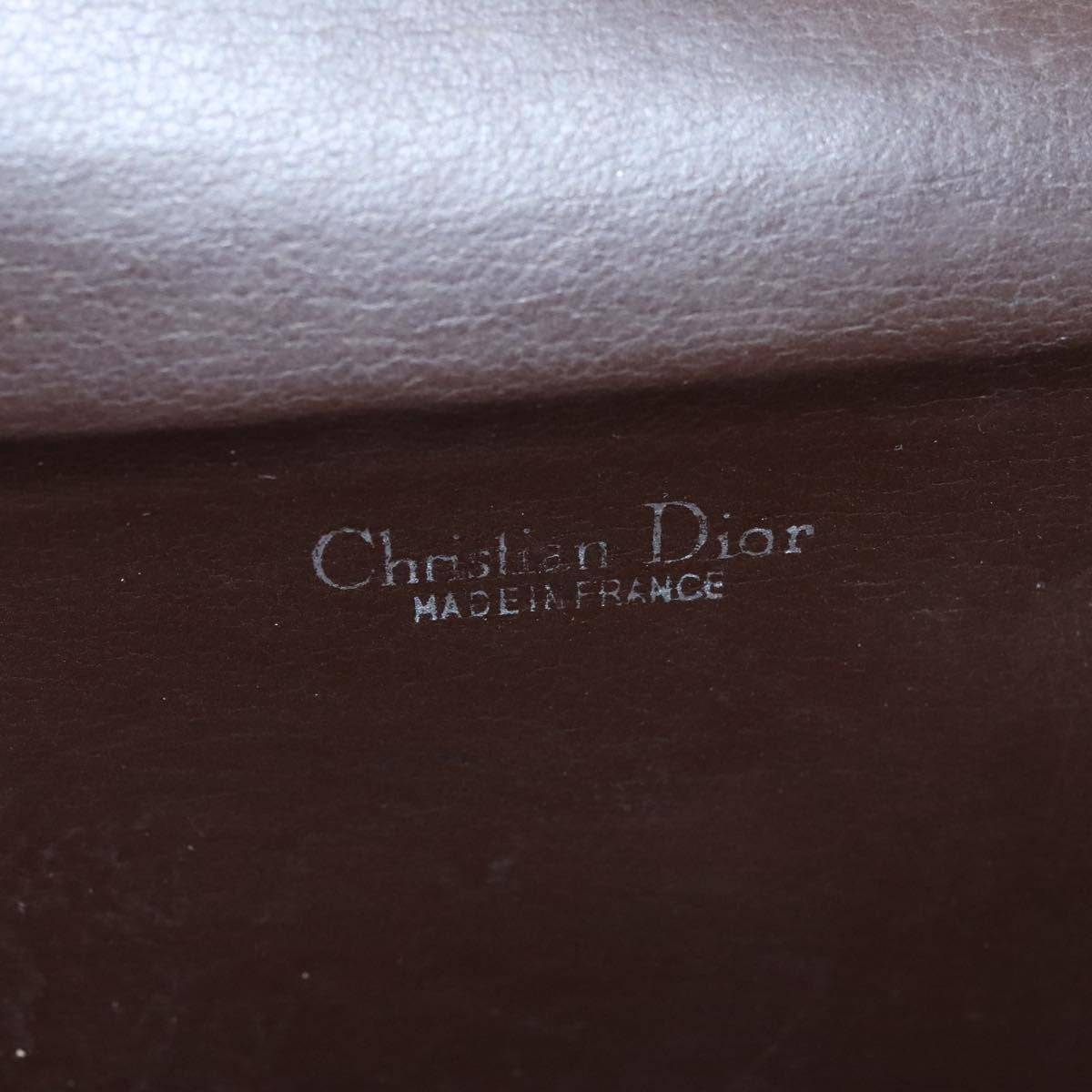 Christian Dior Vintage Trotter Shoulder Bag Canvas, BURGUNDY, LEATHER, Shoulder bag