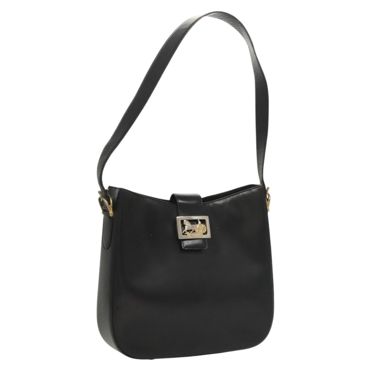 Celine Horse Carriage Shoulder bag Leather, BLACK, LEATHER, Shoulder bag