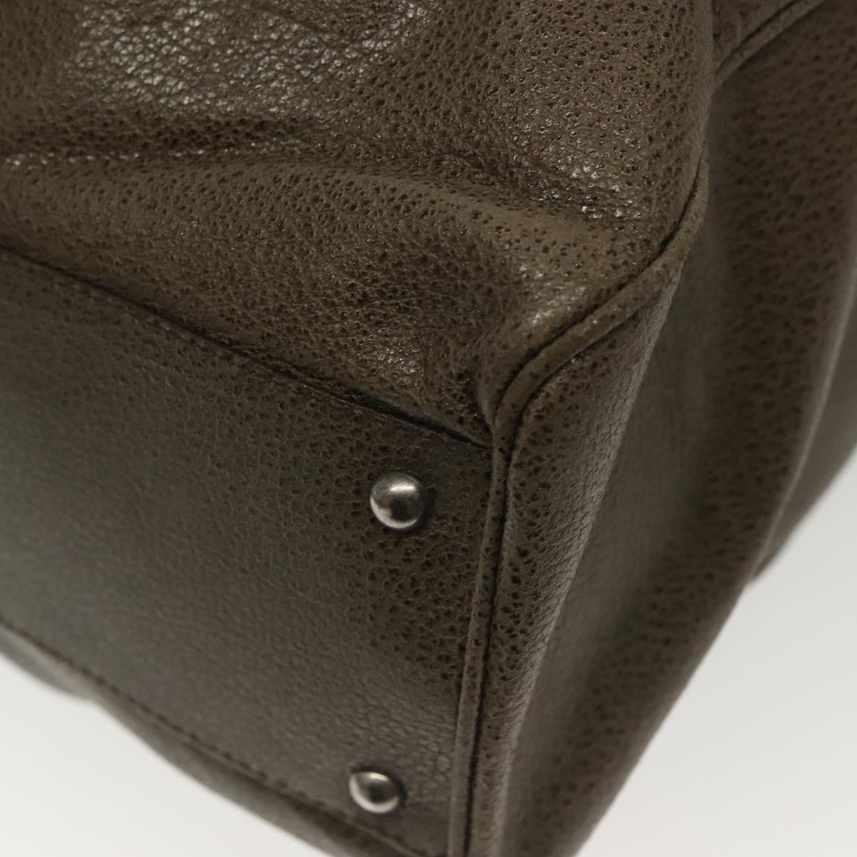 Salvatore Ferragamo Gancini Buckle Shoulder Bag Leather, KHAKI, LEATHER, Shoulder bag