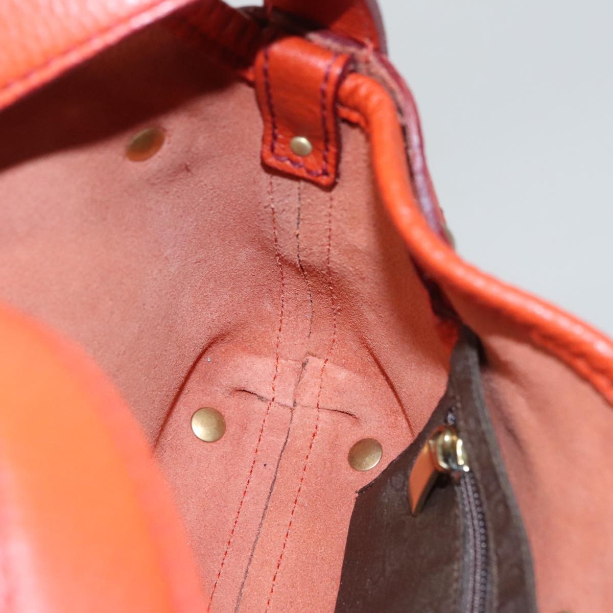 Salvatore Ferragamo Gancini handbag Leather, ORANGE, LEATHER, Handbag