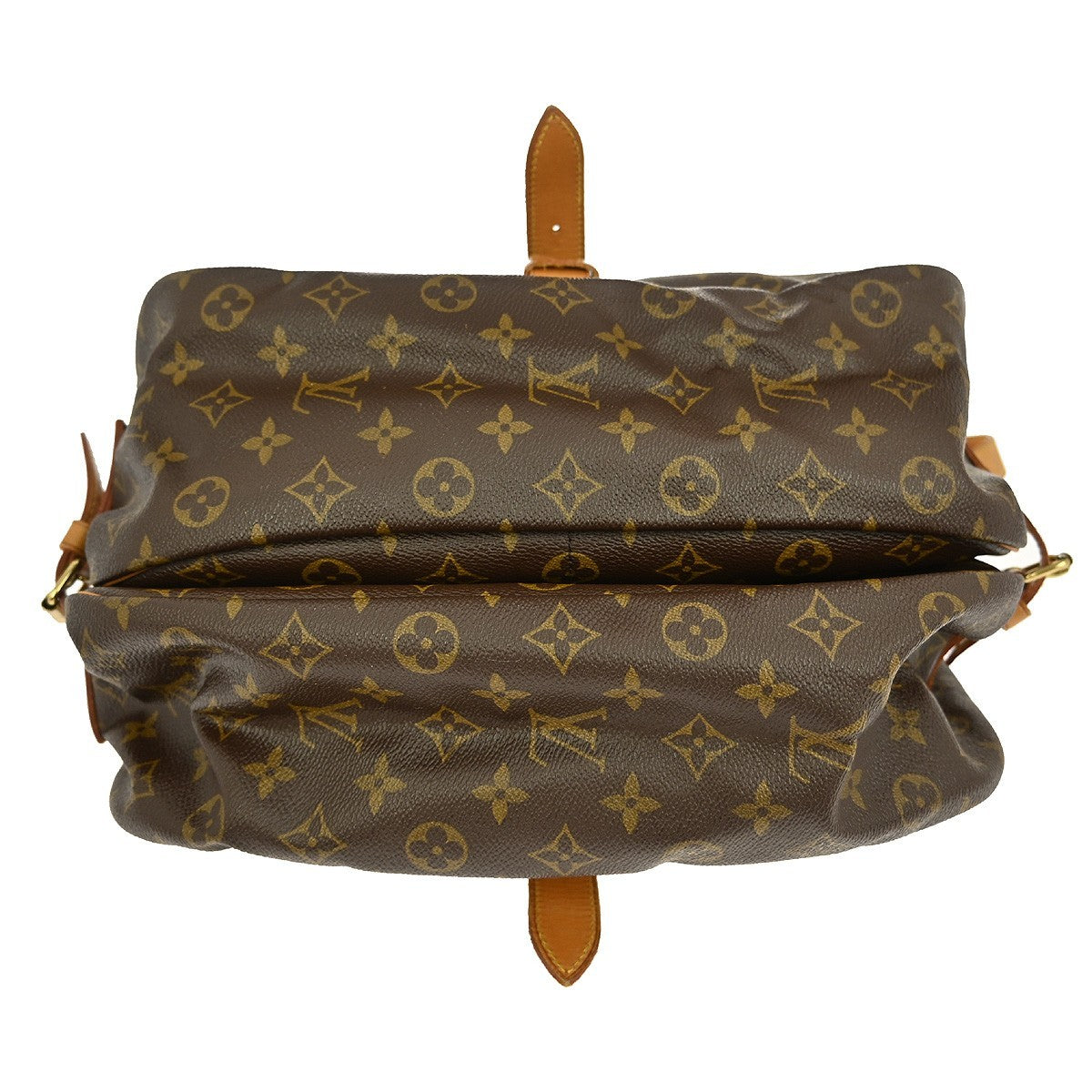 Louis Vuitton Saumur Handbag Monogram Canvas, BROWN, CANVAS, Shoulder bag