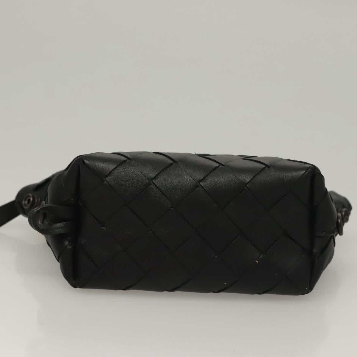 Bottega Veneta Loop Crossbody Bag Intrecciato Nappa, BLACK, LEATHER, Clutche & pouche