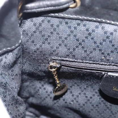 Gucci Vintage Bamboo Backpack Leather, Black, Leather, Backpack