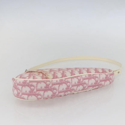 Christian Dior Vintage Saddle Bag Diorissimo Canvas, PINK, CANVAS, Shoulder bag