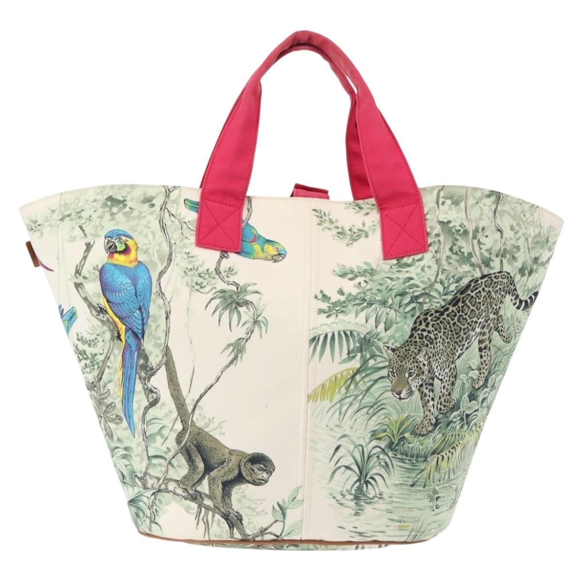 Hermes Panier De Plage Handbag Printed Canvas, MULTICOLOUR, CANVAS, Tote bag