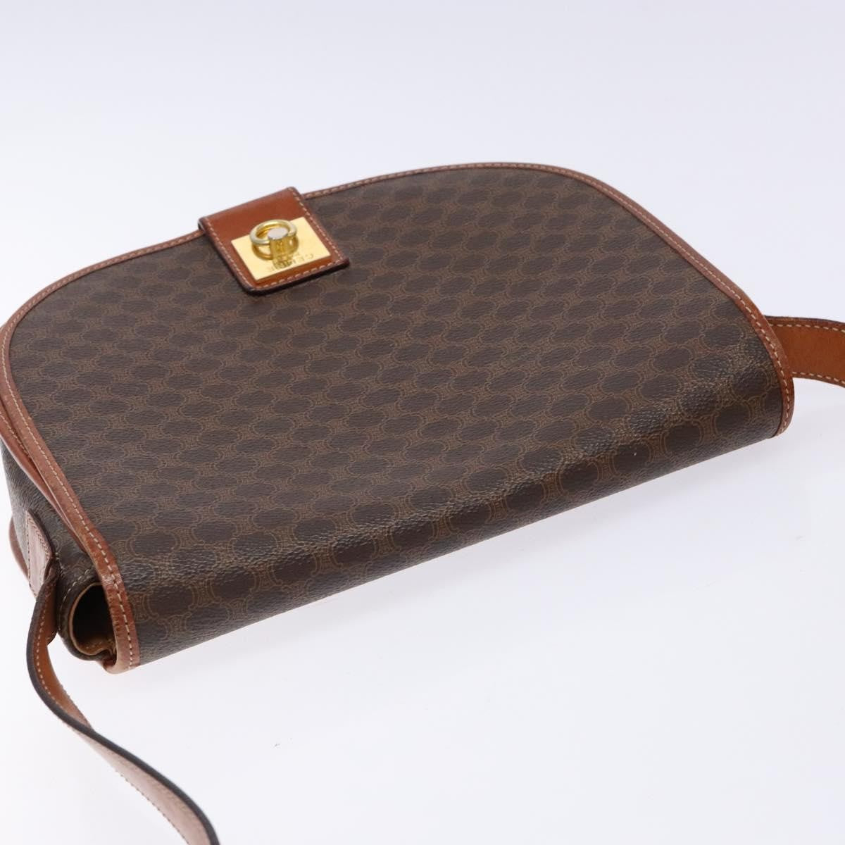 Celine Macadam Shoulder Bag PVC Leather, BROWN, CANVAS, Shoulder bag