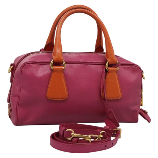 Prada Vintage Bauletto Bag Leather, PINK, LEATHER, Handbag
