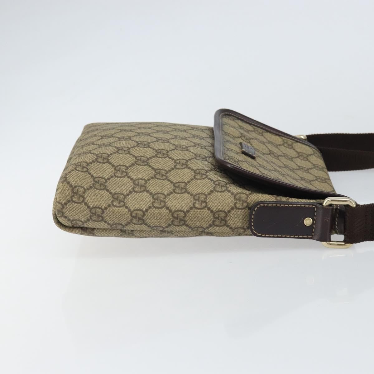 Gucci Flap Messenger GG Coated Canvas, BEIGE, PVC, Shoulder bag