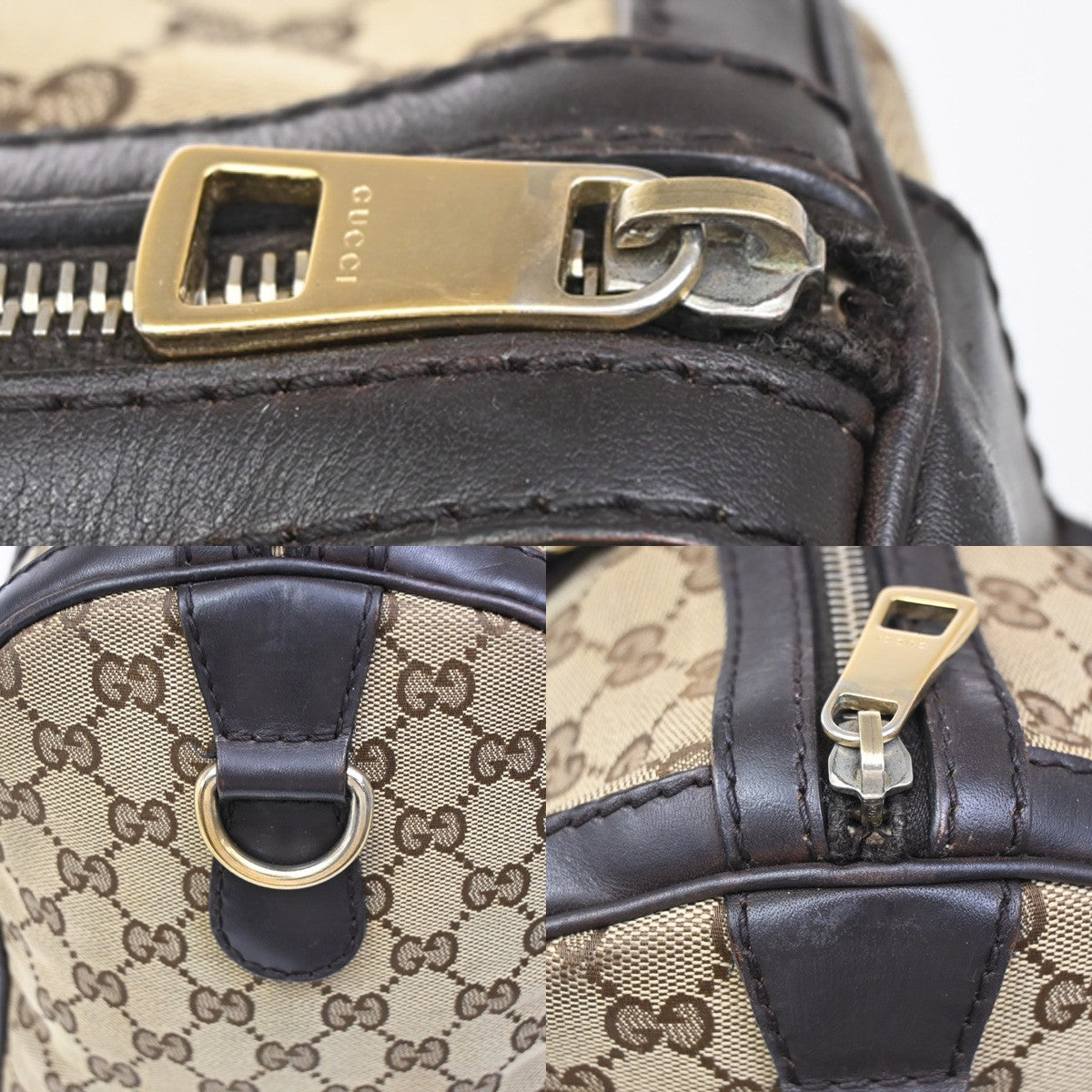 Gucci Vintage Web Boston Bag GG Canvas, BROWN, CANVAS, Handbag