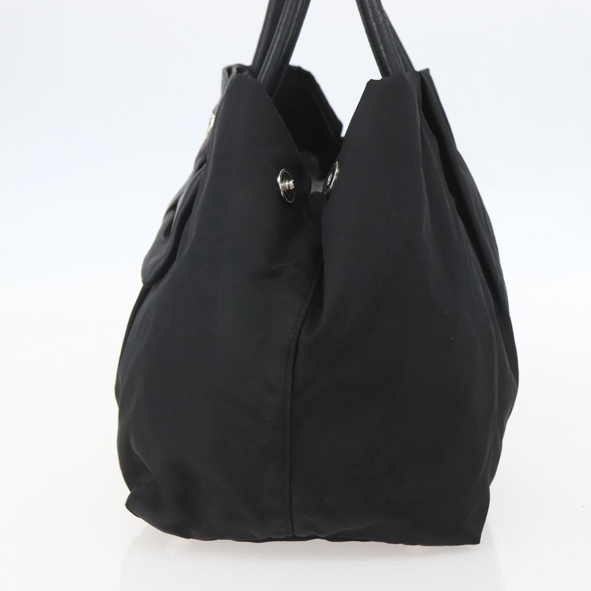 Prada Bow Tote Tessuto with Leather, BLACK, NYLON, Handbag