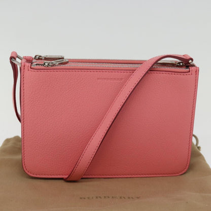 Burberry Penhurst Triple Zip Crossbody Leather, PINK, LEATHER, Shoulder bag