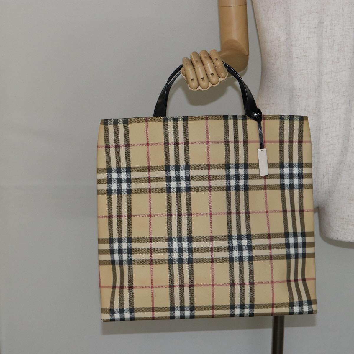 Burberry Nova Check Tote canvas check pattern, BEIGE, CANVAS, Tote bag