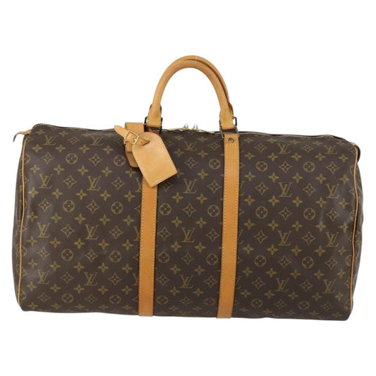 Louis Vuitton Keepall Bag Monogram Canvas, BROWN, CANVAS, Travel bag
