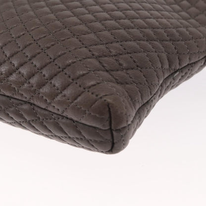 Bally Vintage Chain Shoulder Bag Quilted Leather, GRAY, LEATHER, Shoulder bag