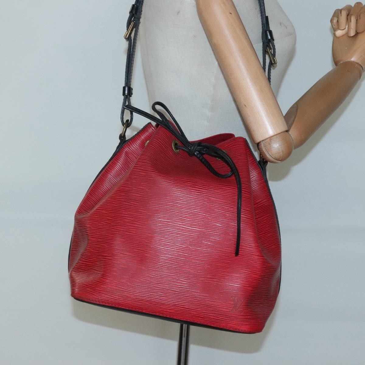 Louis Vuitton Petit Noe Handbag Two Tone Epi Leather, RED, LEATHER, Handbag