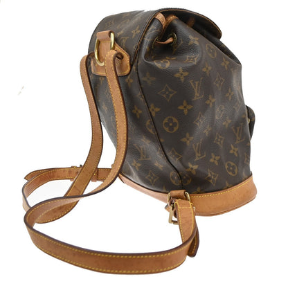 Louis Vuitton Montsouris Backpack Monogram Canvas, BROWN, LEATHER, Backpack