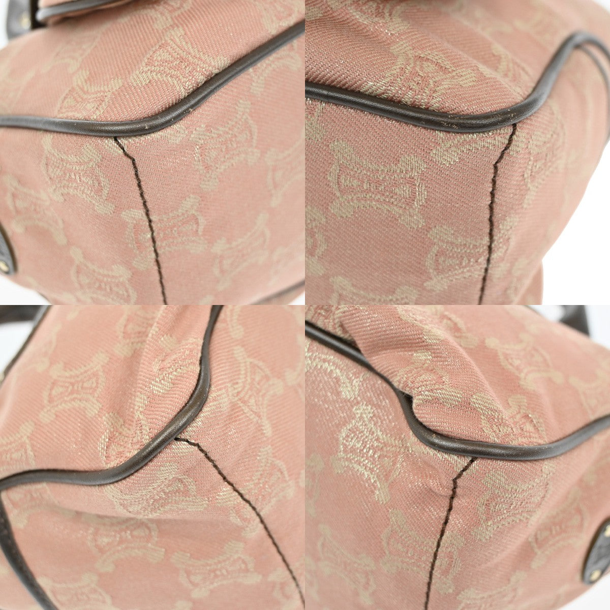 Celine Boogie Satchel Macadam, PINK, CANVAS, Handbag