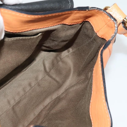 Chloe Elsie Shoulder Bag Perforated Leather, ORANGE, LEATHER, Shoulder bag