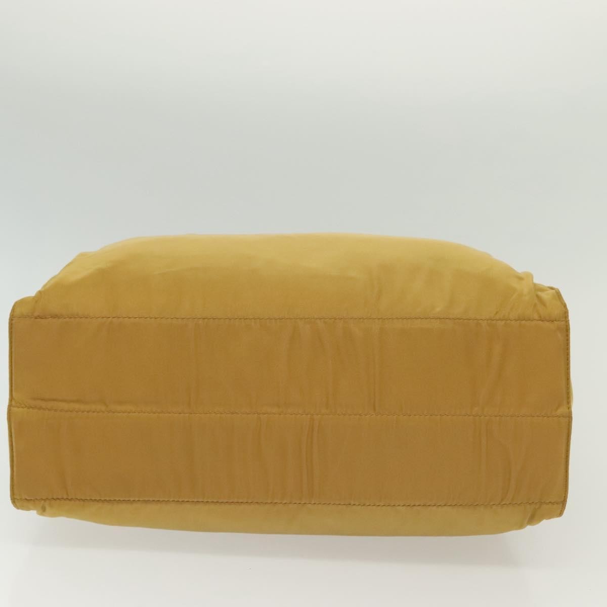 Prada Metal Handles Tote Tessuto, YELLOW, NYLON, Tote bag