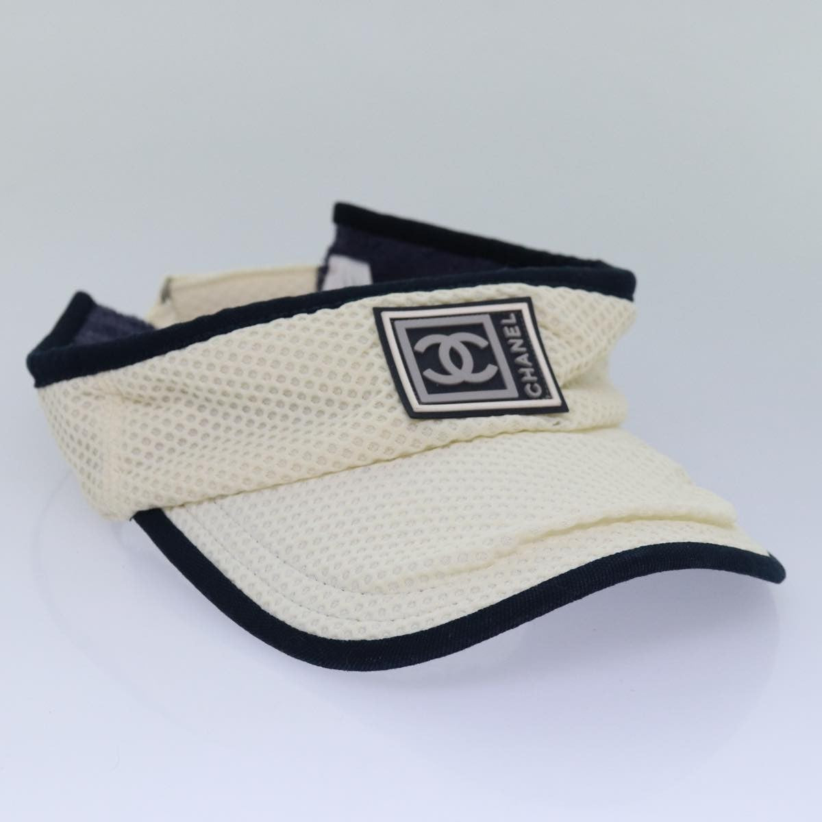 Chanel Sport Line CC Casket Hat Cotton, WHITE, COTTON, Head accessory