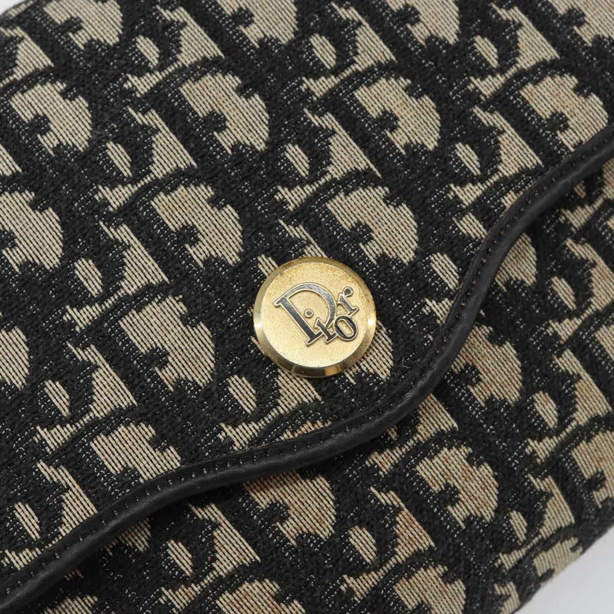 Christian Dior Vintage Trotter Shoulder Bag Canvas, NAVY, CANVAS, Shoulder bag