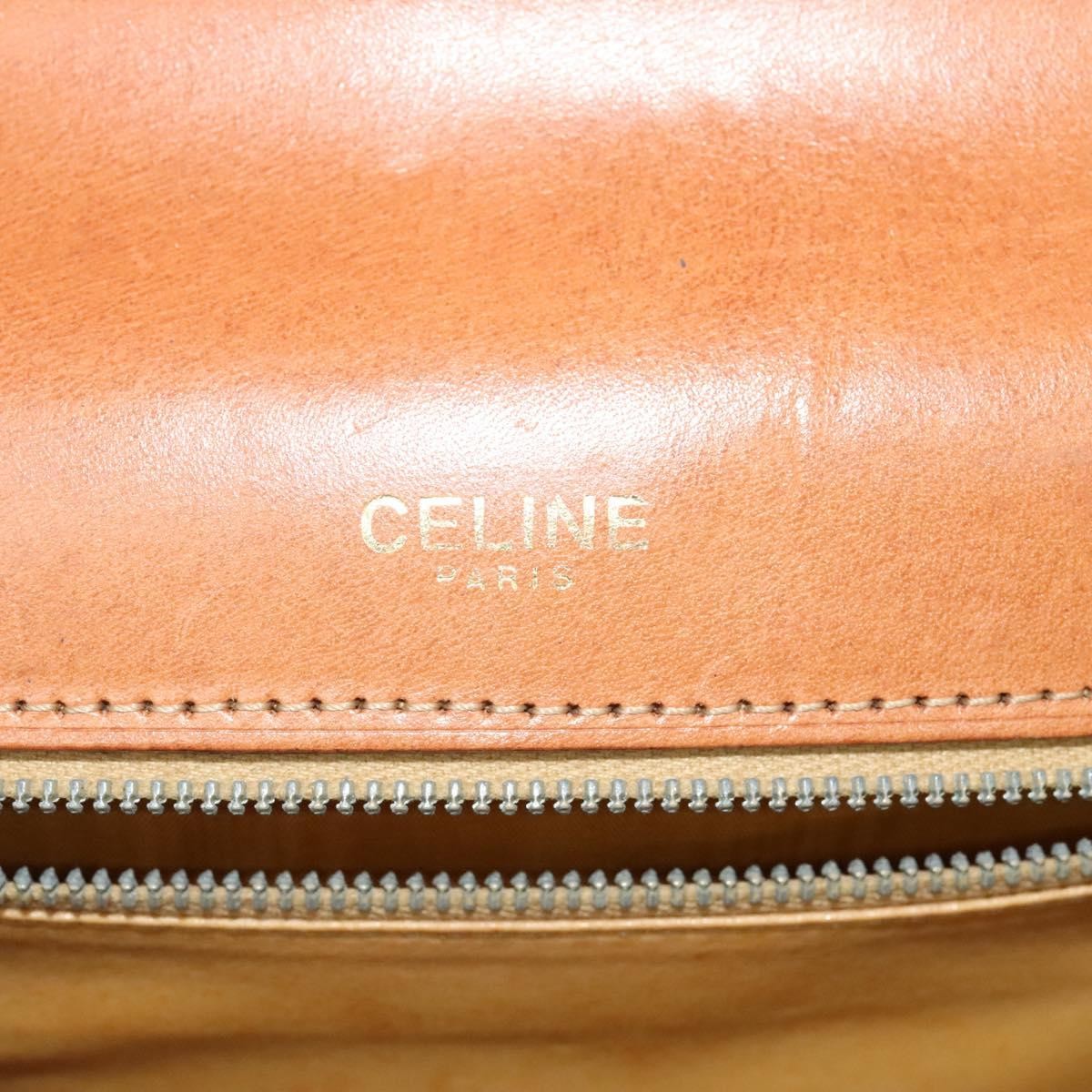 Celine Macadam Handbag Macadam with leather, BROWN, CANVAS, Handbag