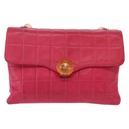 Chanel Chocolate Bar CC Clutch Quilted Leather, PINK, LEATHER, Clutche & pouche