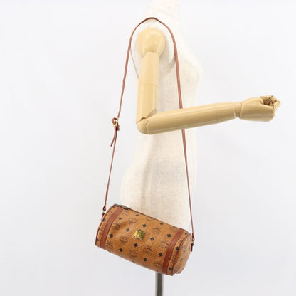 MCM Visetos Shoulder bag Canvas and Leather, BROWN, CANVAS, Shoulder bag