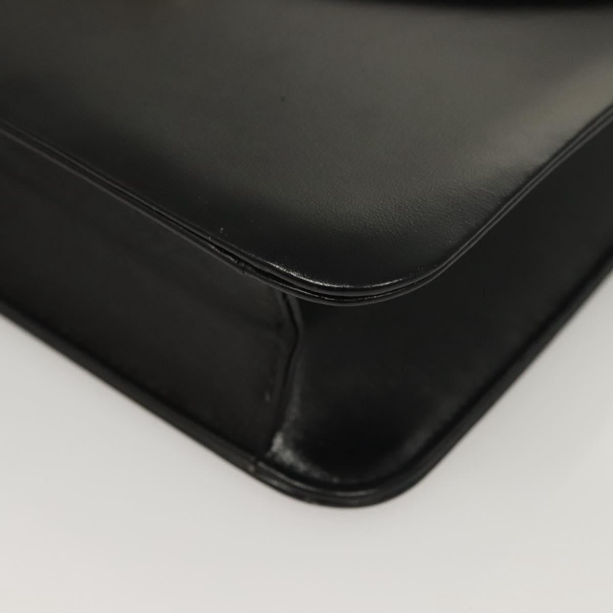 Christian Dior Vintage Chain Flap Shoulder Bag Leather, BLACK, LEATHER, Shoulder bag