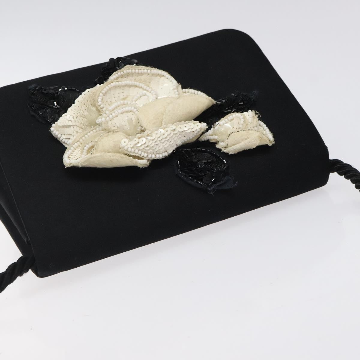 Chanel Vintage Camellia Flap Crossbody Bag Silk, BLACK, SILK, Shoulder bag