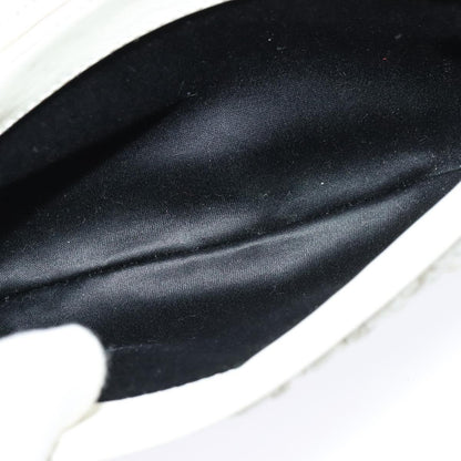 Miu Miu Crystal 2way Pouch Matelasse Leather, WHITE, LEATHER, Shoulder bag