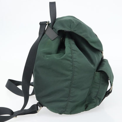 Prada Double Front Pocket Backpack Tessuto, Green, Nylon, Backpack