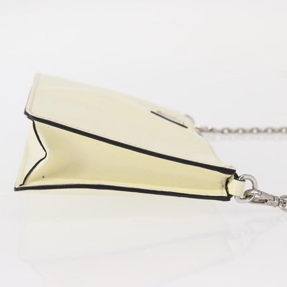 Prada Chain Crossbody Bag Vernice Saffiano Leather, WHITE, LEATHER, Shoulder bag