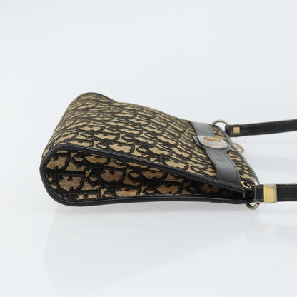 Christian Dior Vintage Trotter Shoulder Bag Canvas, NAVY, CANVAS, Shoulder bag