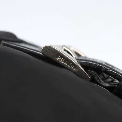 Prada Buckle Messenger Bag Tessuto, BLACK, NYLON, Shoulder bag