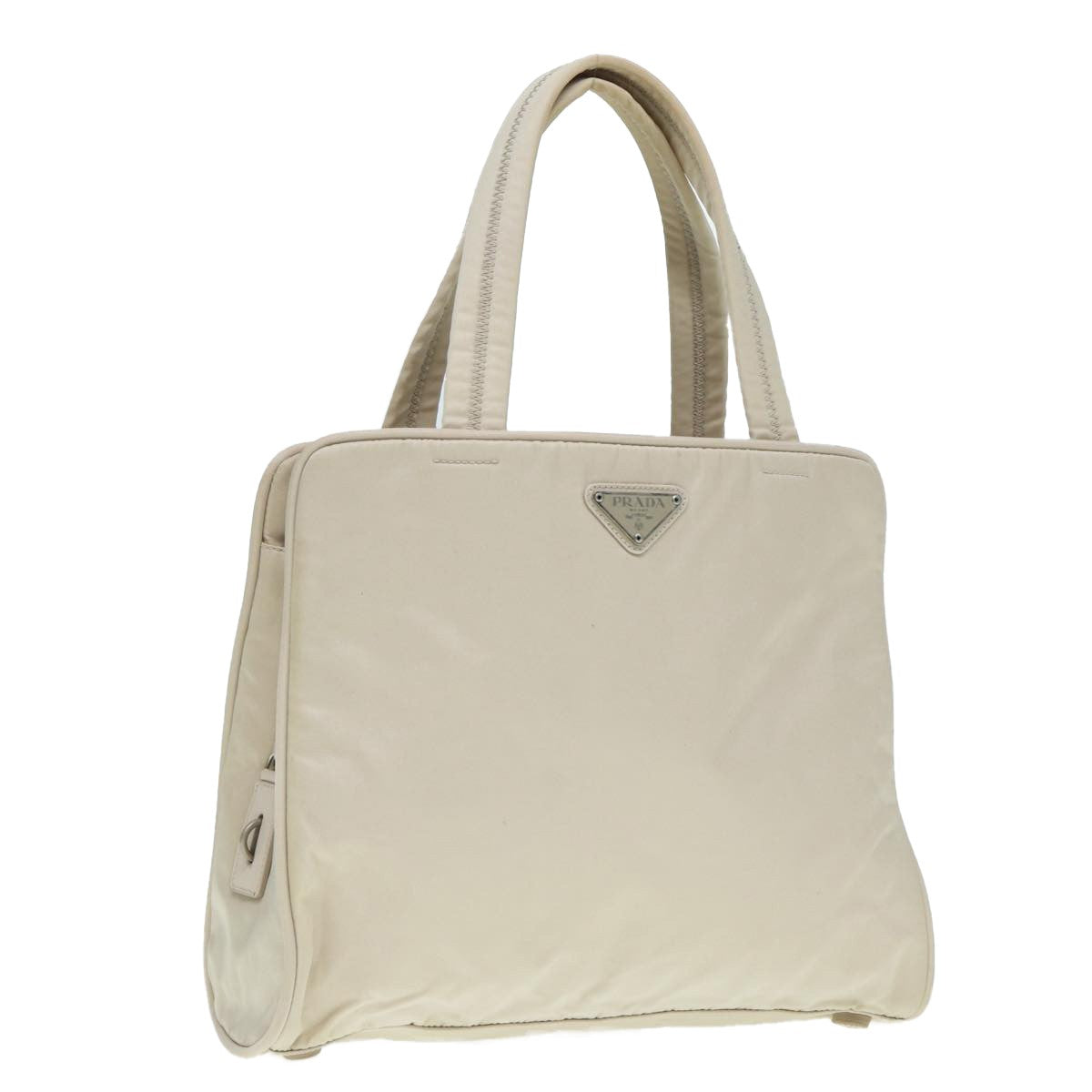 Prada Zip Around Tote Tessuto, BEIGE, NYLON, Tote bag
