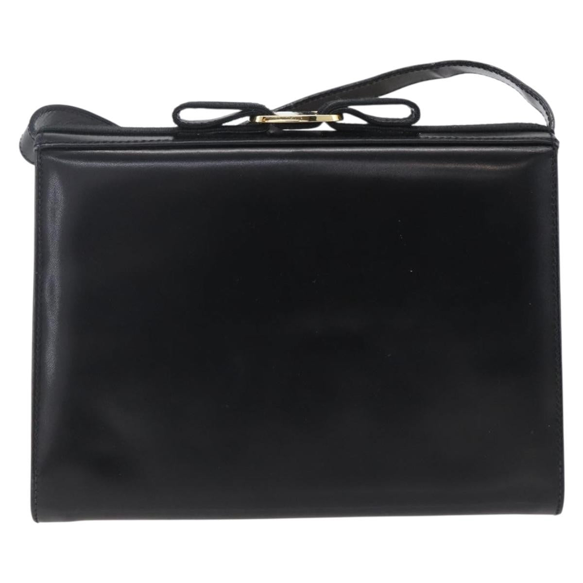 Salvatore Ferragamo Vala Shoulder Bag Leather, BLACK, LEATHER, Shoulder bag