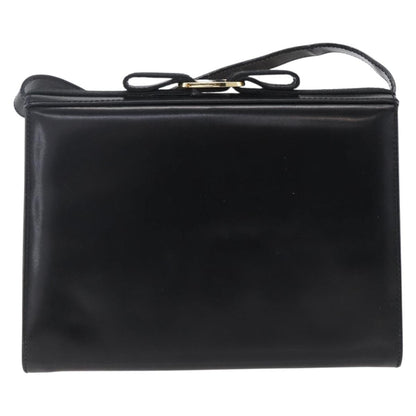 Salvatore Ferragamo Vala Shoulder Bag Leather, BLACK, LEATHER, Shoulder bag